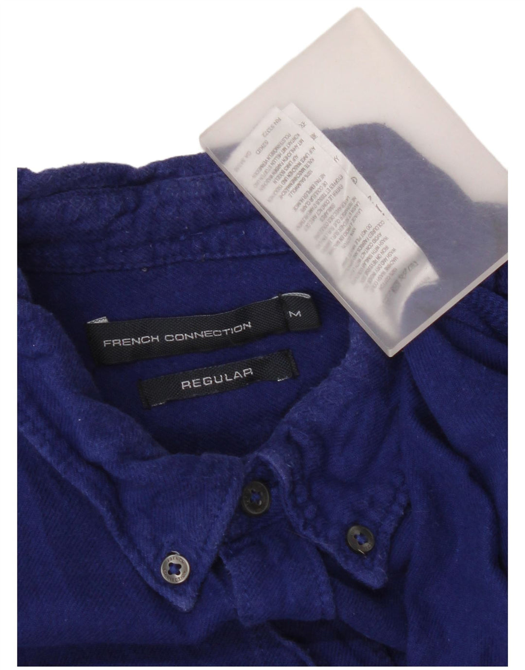 French Connection Chemise Regular Fit Flanelle Homme Bleu Moyen Coton