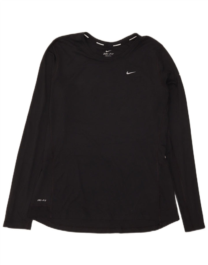 Nike Haut Dri Fit à manches longues pour femme UK 16 Large Noir Polyester