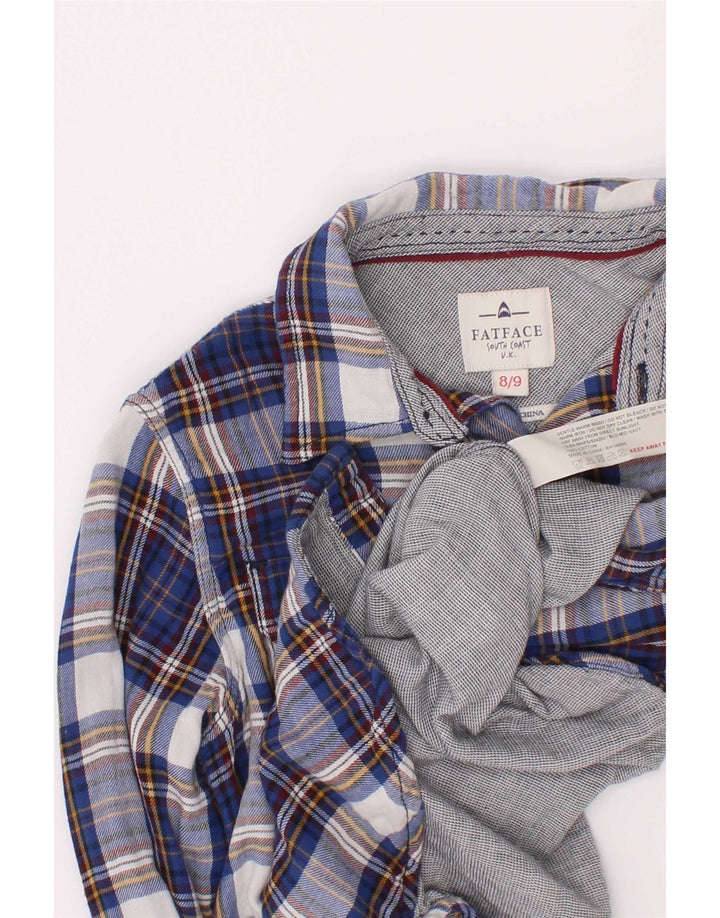 Chemise en flanelle Fat Face pour garçon 8-9 ans en coton à carreaux bleu marine