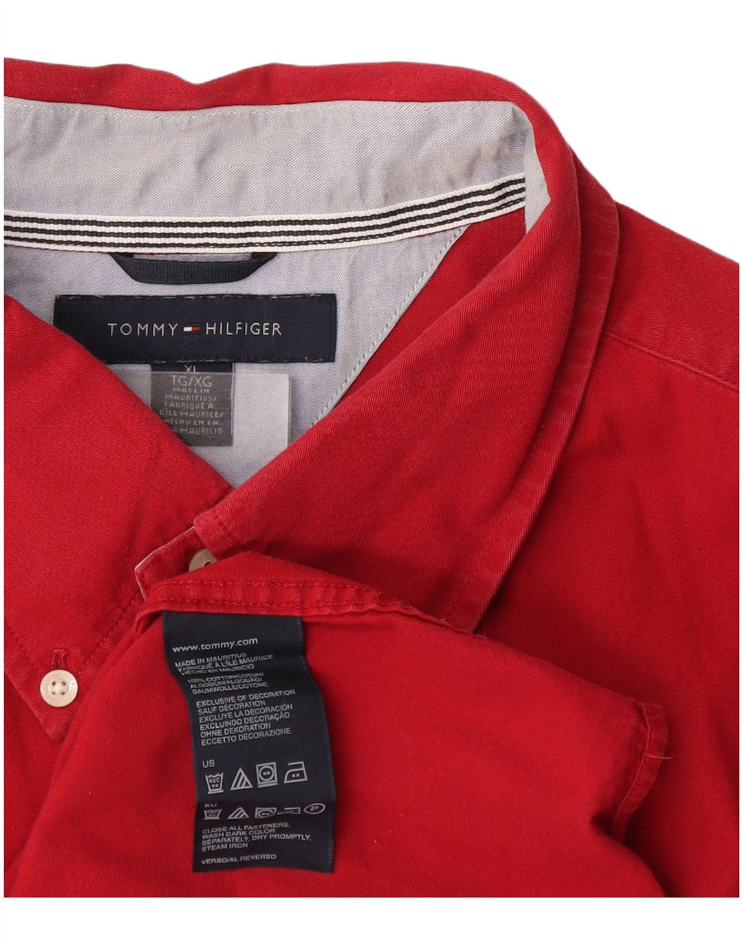 Tommy Hilfiger Chemise Homme XL Rouge Coton