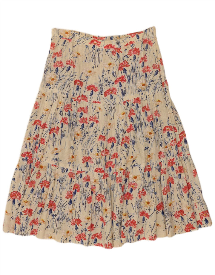 jupe évasée femme vintage W28 Floral Beige Moyen