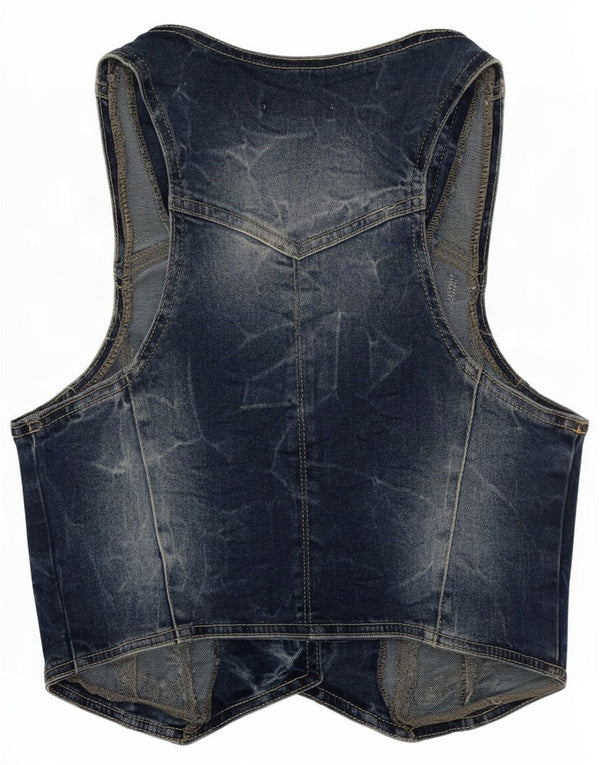 Pimkie Gilet en jean pour femme UK 8 Small Bleu