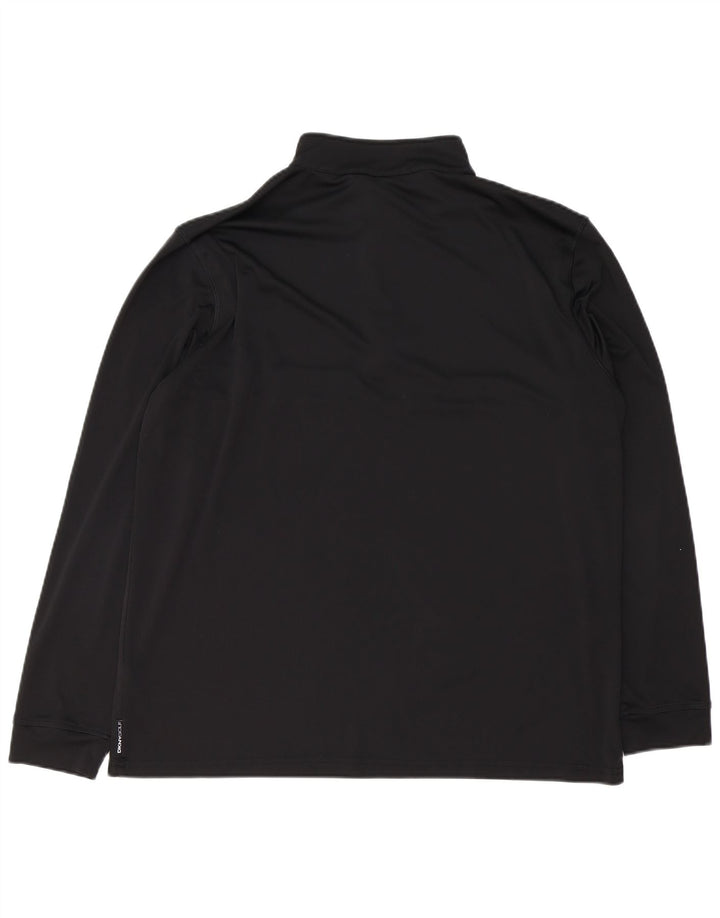Dkny Haut de golf à manches longues et col zippé pour homme en polyester color block noir