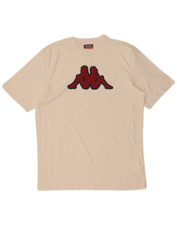Kappa T-Shirt Graphique Homme Top XL Blanc Coton