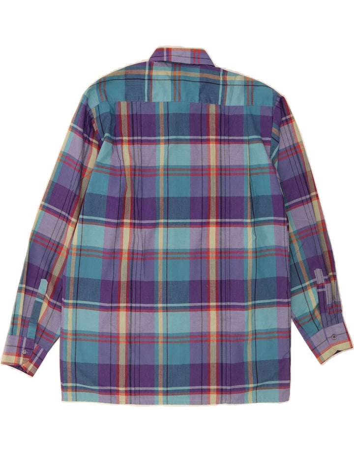 VINTAGE Mens Shirt Medium Purple Check Vintage Vintage and Second-Hand Vintage from Messina Hembry 