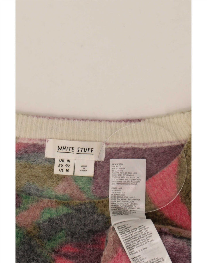 Pull White Stuff Femme Col Bateau UK 14 Large Multicolore