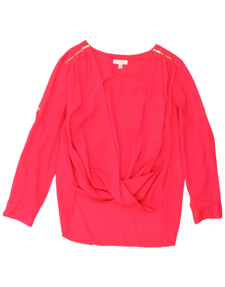 Calvin Klein Chemisier à manches longues pour femme UK 18 XL Rose Polyester