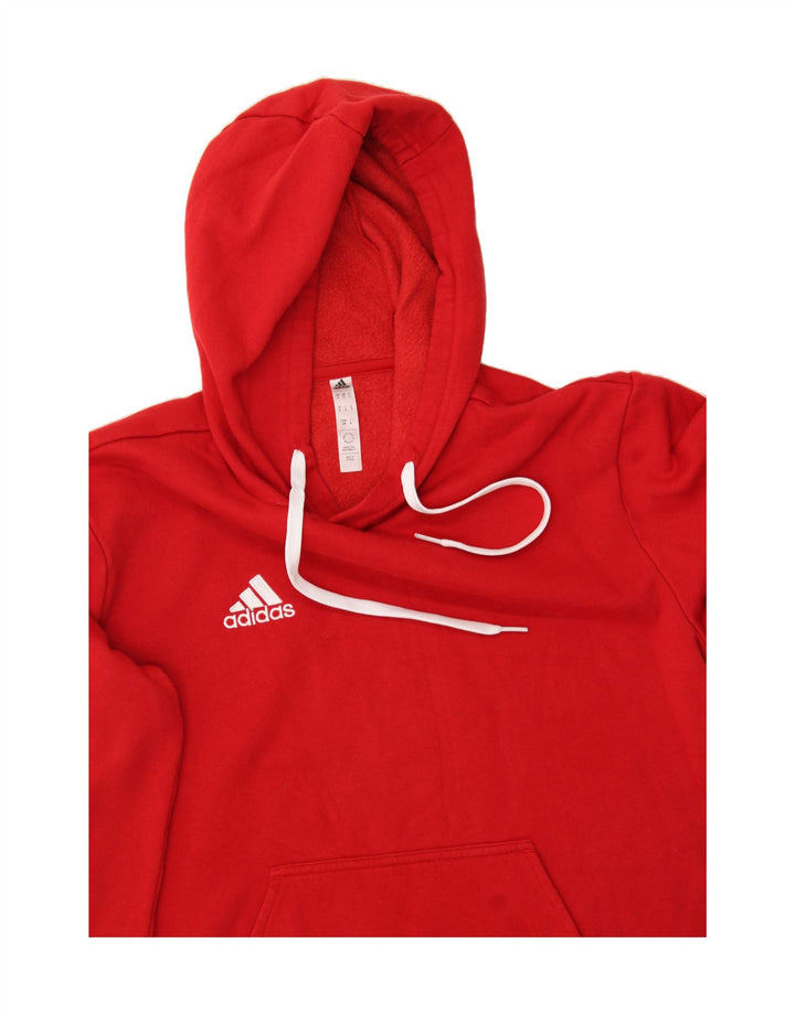 ADIDAS Mens Hoodie Jumper Small Red Cotton Vintage Adidas and Second-Hand Adidas from Messina Hembry 