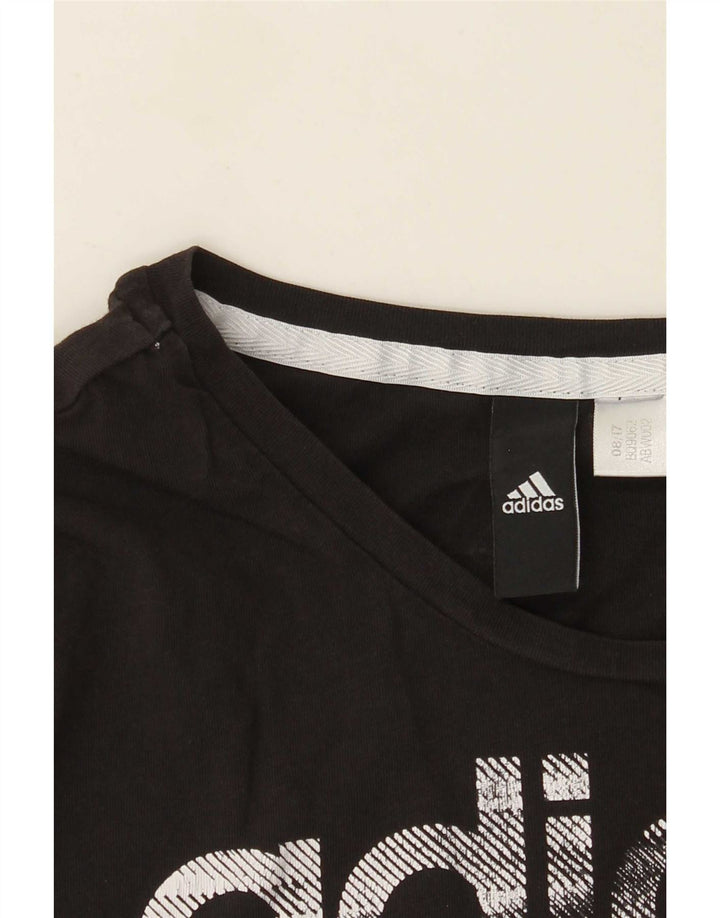 Adidas T-shirt graphique pour femme UK 12 Noir moyen