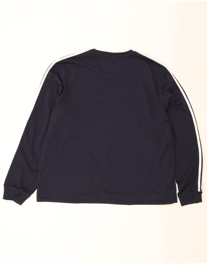 Adidas Sweat-shirt pour homme en coton bleu marine 2XL