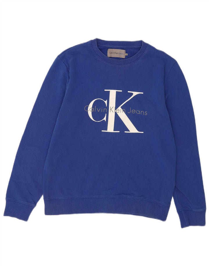 Calvin Klein Jeans Sweat-Shirt Graphique Homme Bleu Moyen Coton