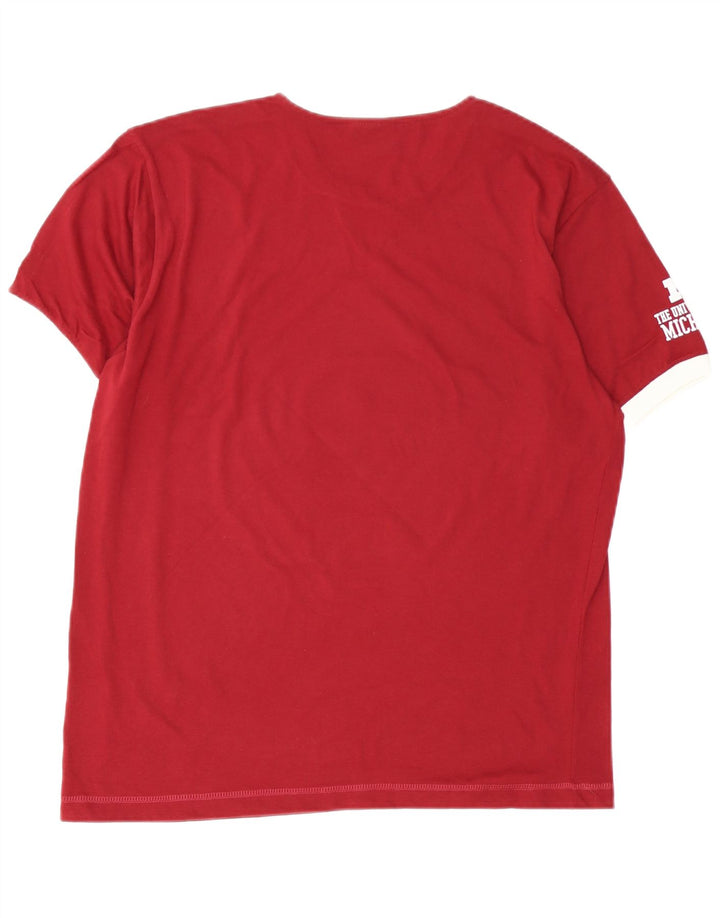 CHAMPION T-Shirt Graphique Michigan Homme Large Bordeaux