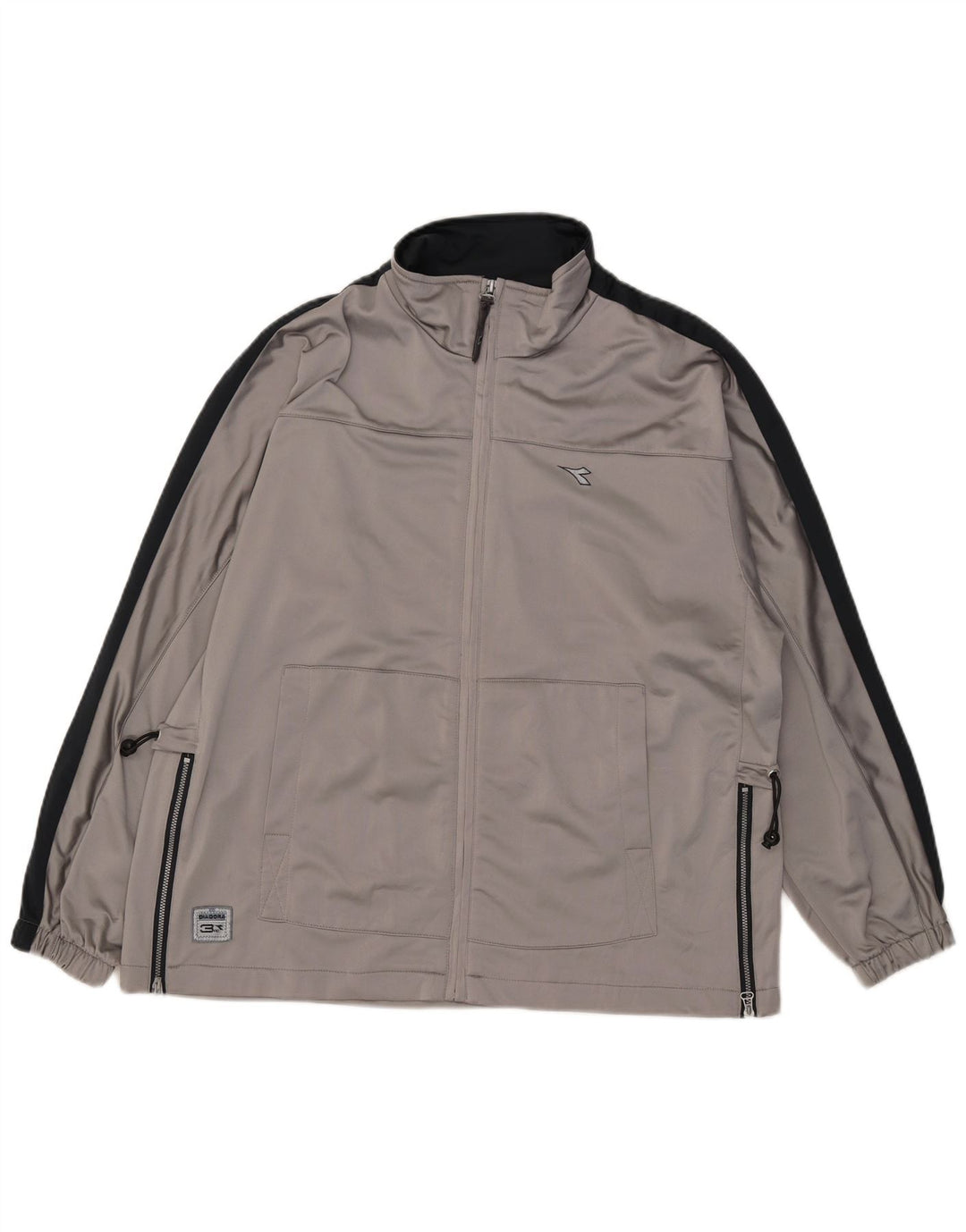 Diadora Veste de survêtement surdimensionnée pour femme UK 14 Large Gris Colorblock