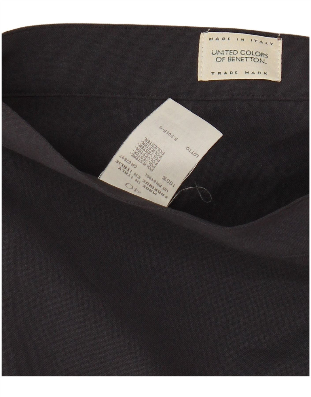 Benetton Mini-jupe Femme IT 40 Small W26 Bleu Marine Polyester