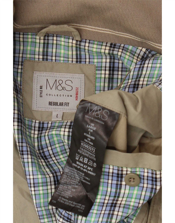 Marks & Spencer Veste bomber coupe régulière pour homme UK 40 Large Beige Polyester