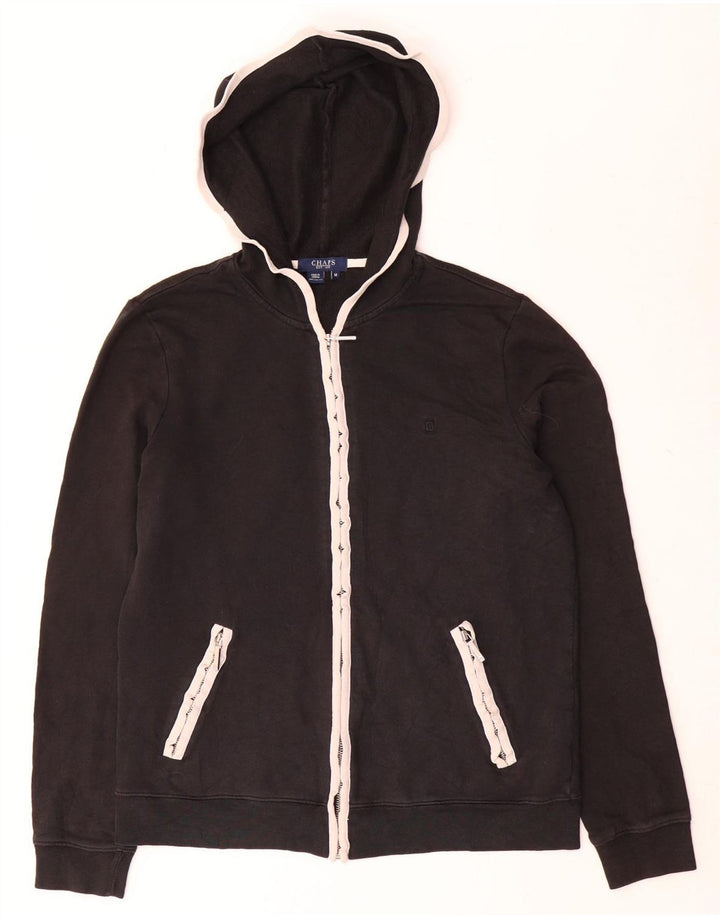 Chaps Pull à capuche zippé pour femme UK 44 Noir moyen