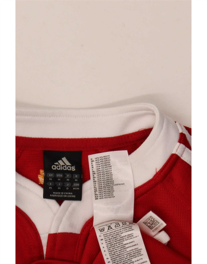 Adidas Homme Zurich Graphic T-Shirt Top Rouge Moyen Polyester Colorblock