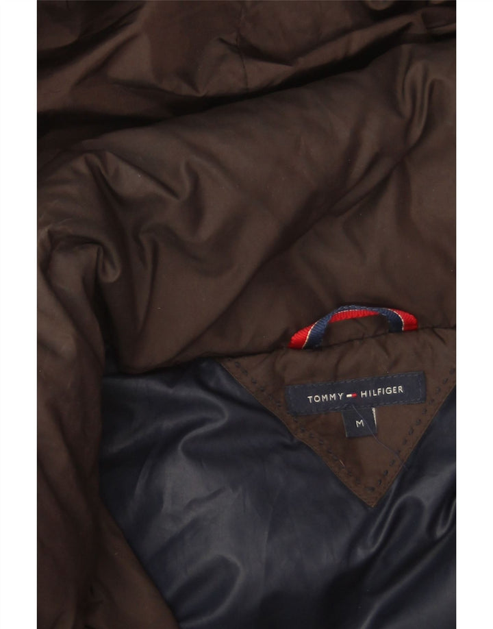 Tommy Hilfiger Manteau rembourré à capuche pour femme UK 14 Marron moyen Polyester
