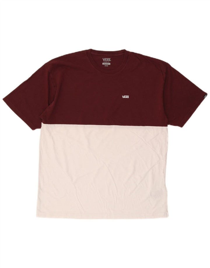 Vans T-shirt coupe classique pour homme XL en coton color block blanc
