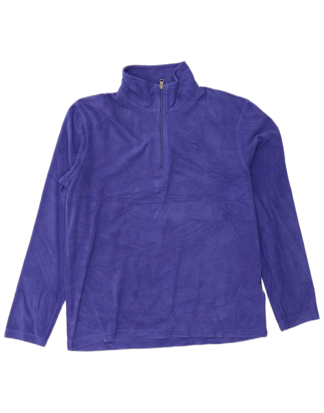 Diadora Pull polaire à col zippé pour femme UK 18 XL Bleu Polyester