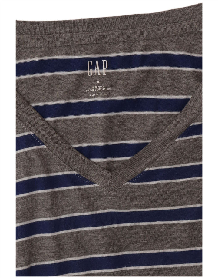 GAP T-Shirt Homme Top XL Gris Rayé