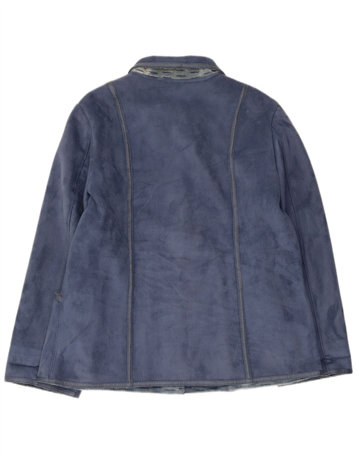 Manteau Femme Vintage IT 50 XL Bleu Polyester