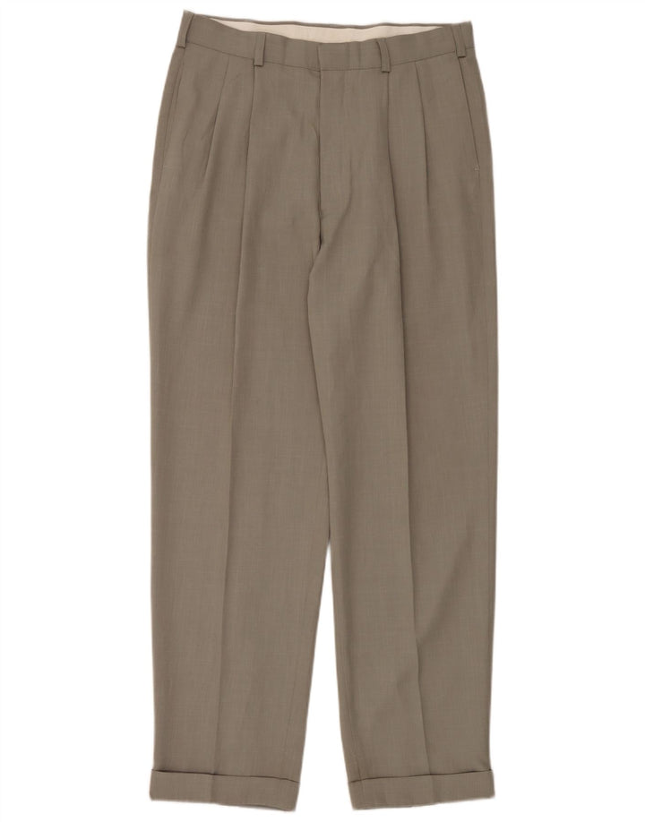 Marks & Spencer Pantalon décontracté pour homme W34 L33 Vert Polyester