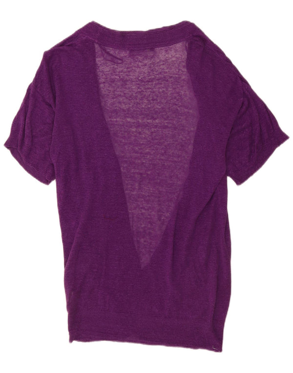 Marks & Spencer Pull cardigan à manches courtes pour femme UK 10 Small Violet