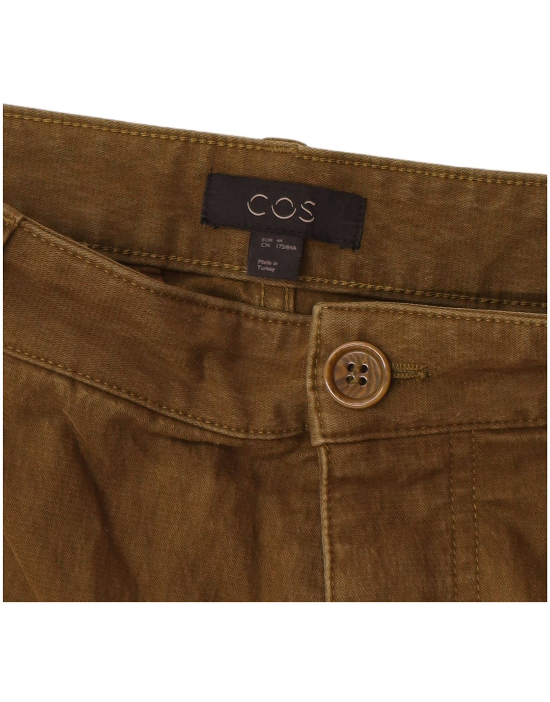 COS Pantalon Chino Fuselé Femme EU 44 XL W38 L30 Kaki Coton