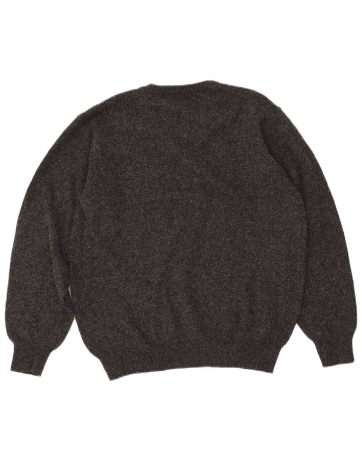 ZARA Pull Col V Homme Gris Moyen Laine