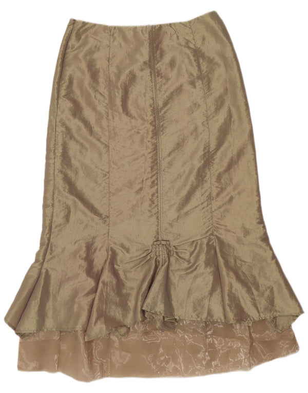 SASHA Jupe trompette longue pour femme US 12 Large W32 Nylon doré