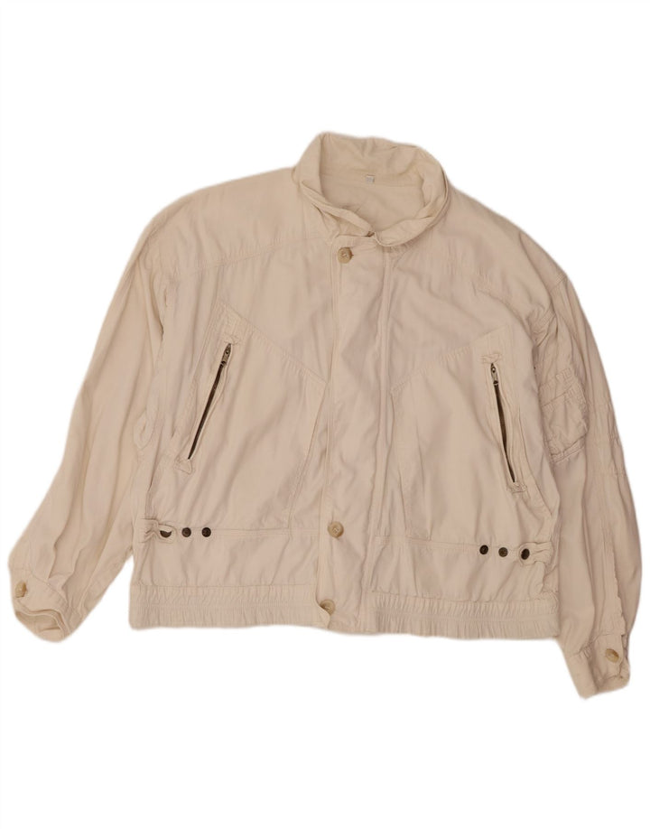 Ciao Hommes Bomber Veste IT 48 Moyen Blanc Cassé Coton