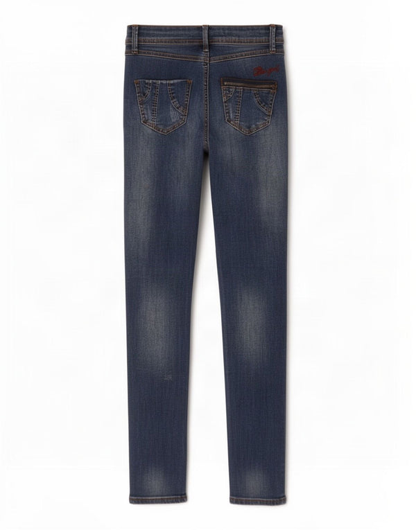 Desigual Jean skinny effet vieilli W26 L32 bleu marine en coton pour femme