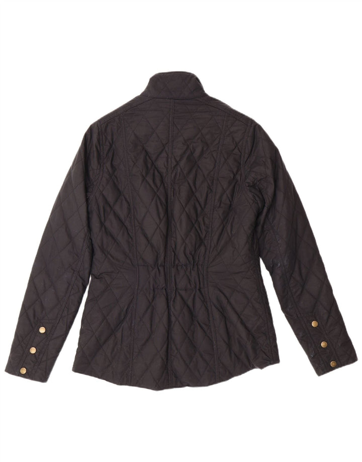 BARBOUR Womens Quilted Jacket UK 10 Small Navy Blue Cotton