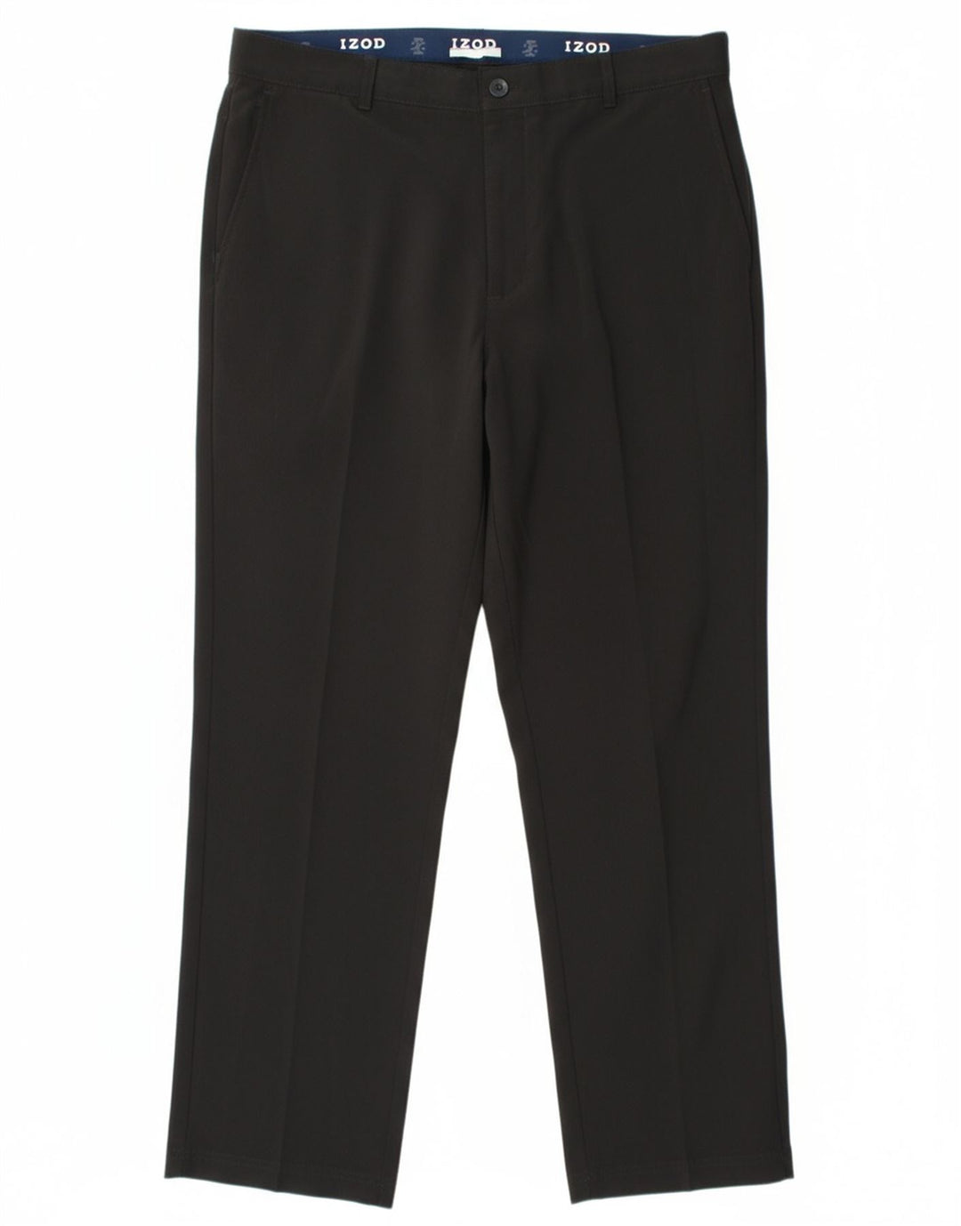 IZOD Mens Straight Chino Trousers W36 L32 Black Polyester