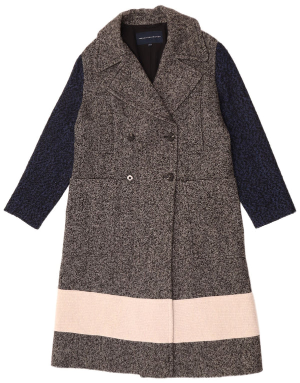 French Connection Manteau croisé pour femme UK 6 XS Gris Colourblock