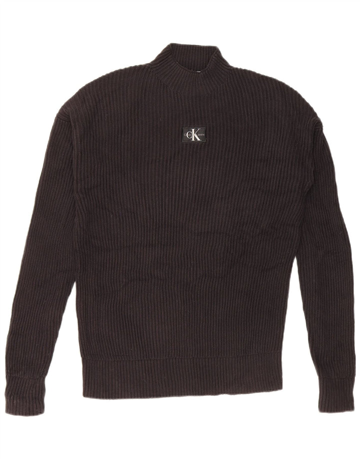 Calvin Klein Jeans Pull à col roulé pour homme Noir Taille L