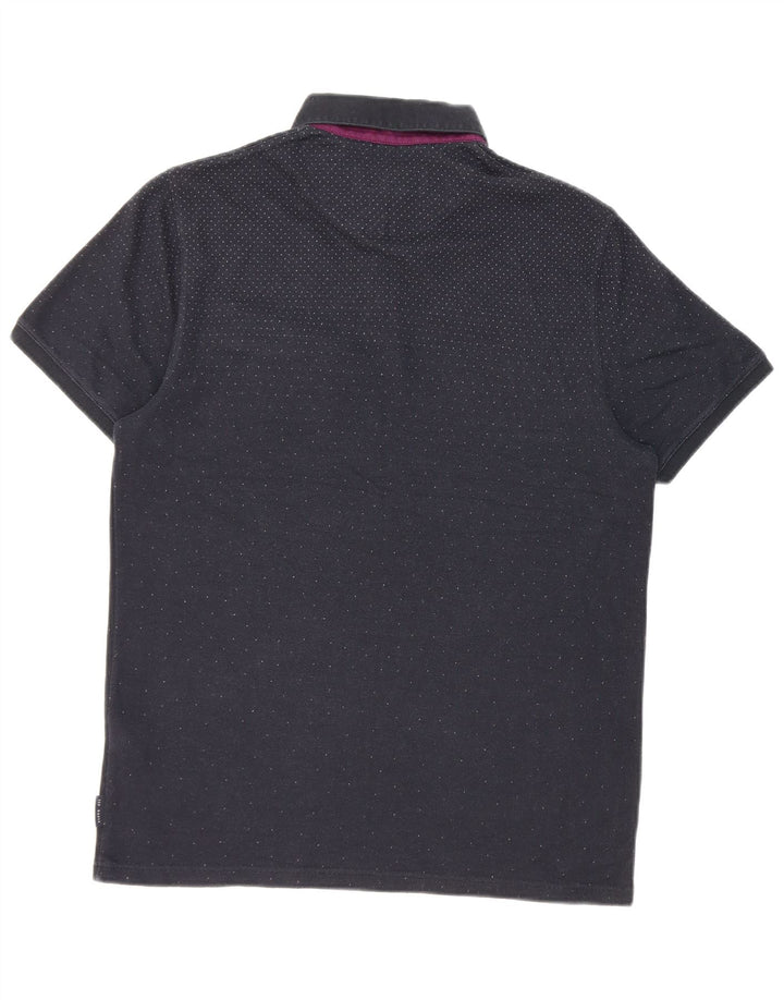 Ted Baker Polo Homme Taille 3 Bleu Marine Moyen Coton Tacheté
