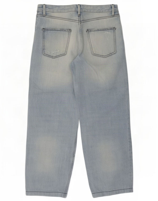 Zara Jean ample taille haute pour femme EU 38 Small W28 L26 Bleu
