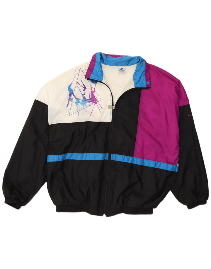 Rucanor Veste de survêtement graphique pour homme UK 38/40 Noir moyen Colourblock