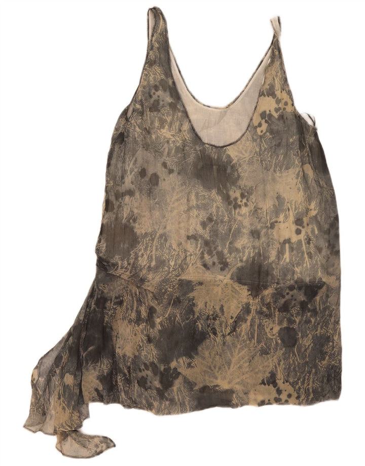 Zara Tunique asymétrique sans manches pour femme UK 42 Gris moyen Tie Dye