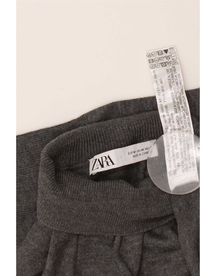 Zara Pull Col Roulé Homme Gris Moyen Viscose