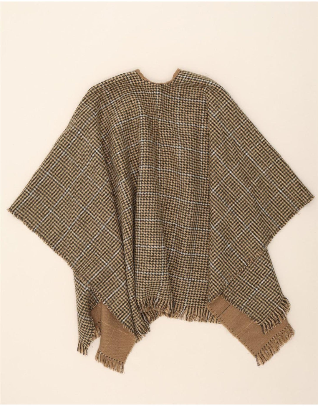 Only Manteau Cape Réversible Femme Taille Unique Beige Carreaux