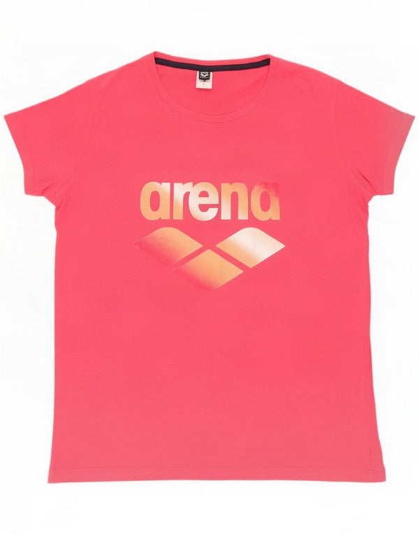 Arena Womens Graphic T-Shirt Top UK 44 Medium Pink Sports
