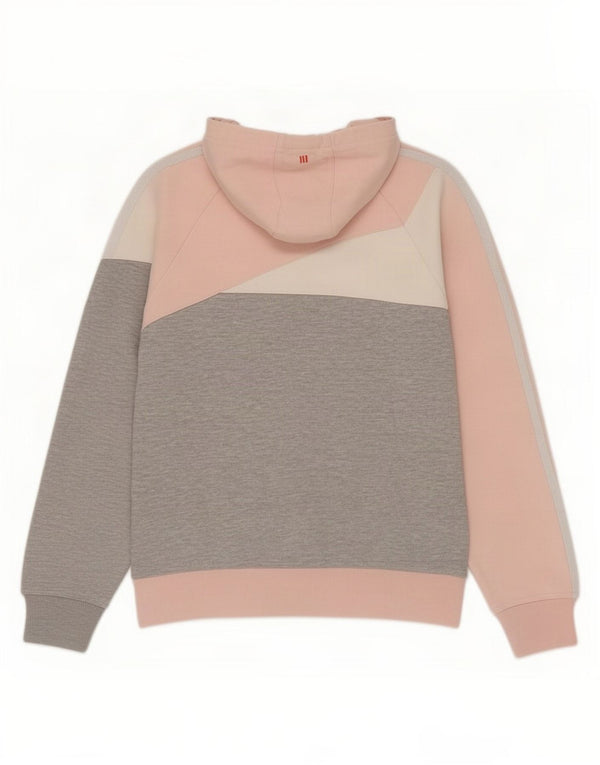 Adidas Pull à capuche pour femme UK 12 Gris moyen Colorblock Coton