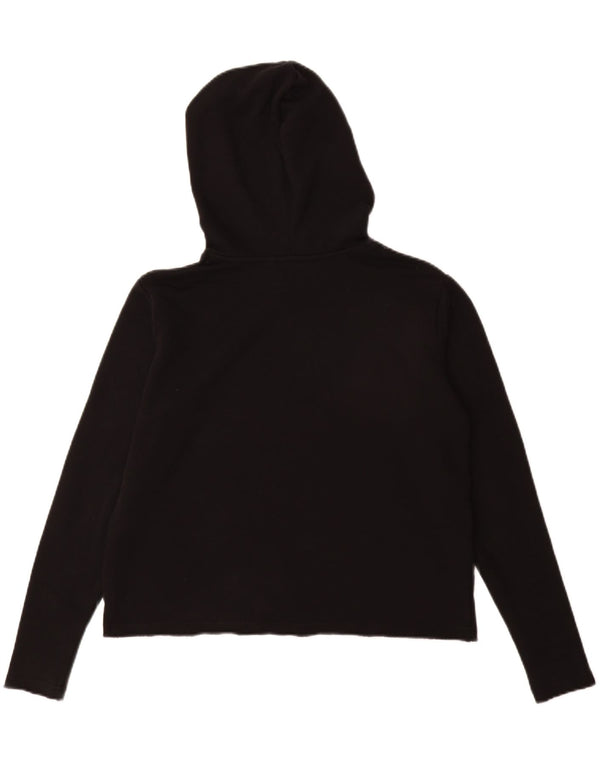 WRANGLER Pull à capuche graphique surdimensionné pour femme UK 10 Petit coton noir