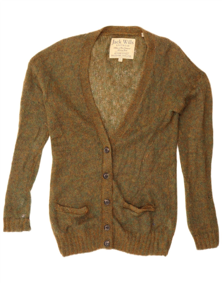 Jack Wills Pull cardigan surdimensionné pour femme UK 12 Kaki moyen moucheté