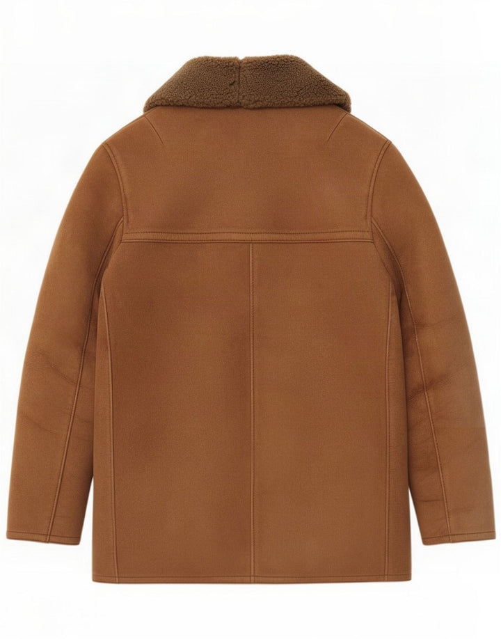 Manteau en peau de mouton vintage pour femme EU 38 Cuir d'agneau marron moyen