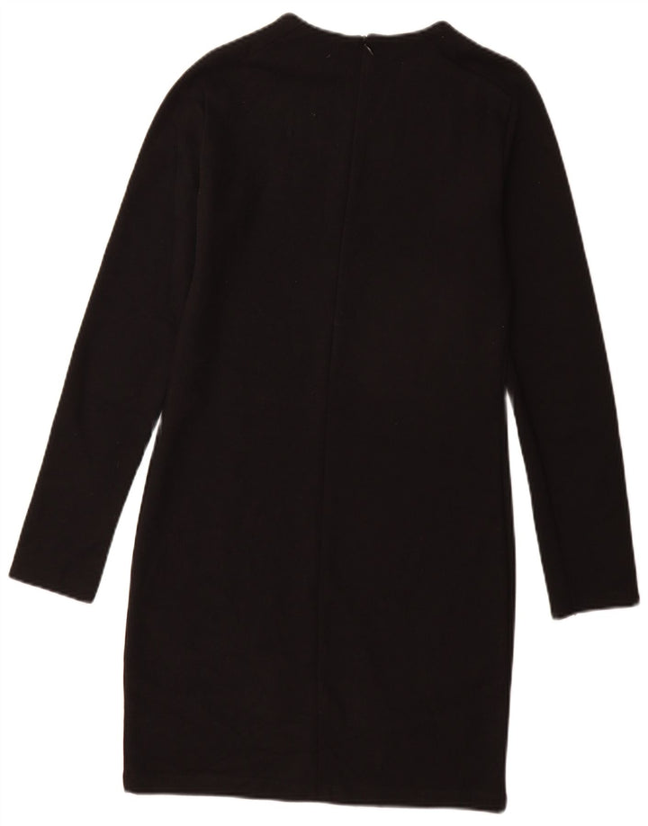 Zara Femme Robe Pull UK 12 Moyen Noir Coton