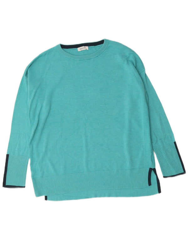 White Stuff Pull surdimensionné à col bateau pour femme UK 16 Large Turquoise